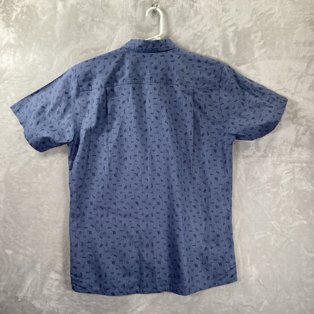 Patagonia Shirt men's Medium Back Step Button Up Hemp Organic Cotton Graphic AOP - Picture 13 of 13